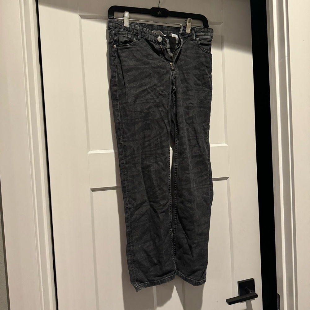 H&M straight leg black adjustable waist pants